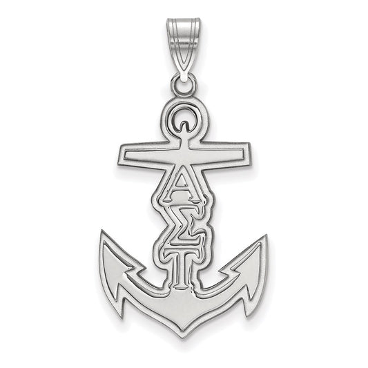 Sterling Silver Rhodium Plated Logoart Alpha Sigma Tau Sorority Symbol Medium Pendant