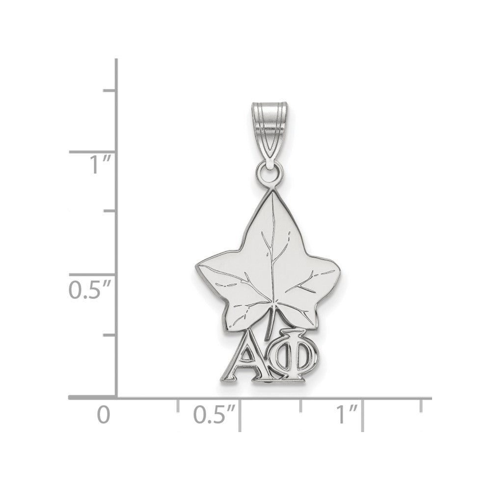Sterling Silver Rhodium Plated Logoart Alpha Phi Sorority Symbol Medium Pendant
