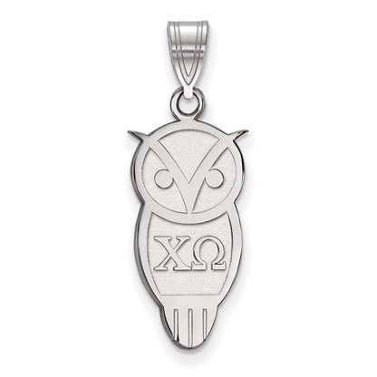 Sterling Silver Rhodium Plated Logoart Chi Omega Sorority Symbol Medium Pendant