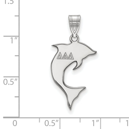 Sterling Silver Rhodium Plated Logoart Delta Sorority Symbol Medium Pendant