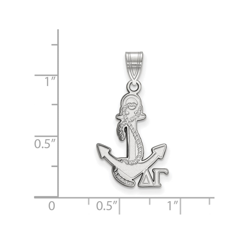 Sterling Silver Rhodium Plated Logoart Delta Gamma Sorority Symbol Medium Pendant
