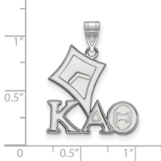 Sterling Silver Rhodium Plated Logoart Kappa Alpha Theta Sorority Symbol Medium Pendant