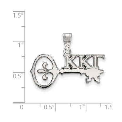 Sterling Silver Rhodium Plated Logoart Kappa Gamma Sorority Symbol Medium Pendant