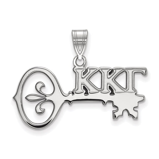 Sterling Silver Rhodium Plated Logoart Kappa Gamma Sorority Symbol Medium Pendant