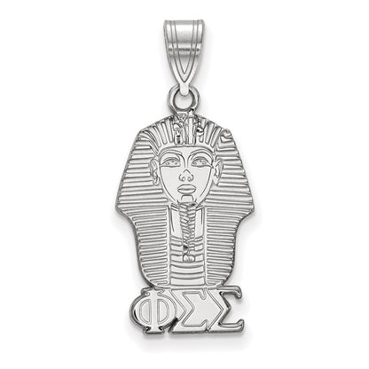 Sterling Silver Rhodium Plated Logoart Phi Sigma Sorority Symbol Medium Pendant