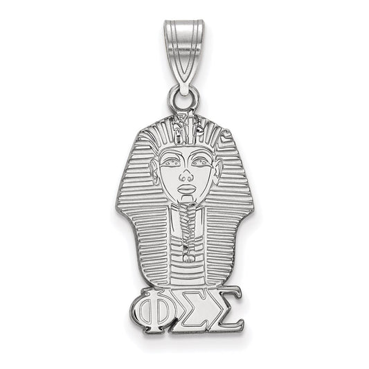 Sterling Silver Rhodium Plated Logoart Phi Sigma Sorority Symbol Medium Pendant