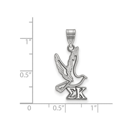 Sterling Silver Rhodium Plated Logoart Sigma Kappa Sorority Symbol Medium Pendant