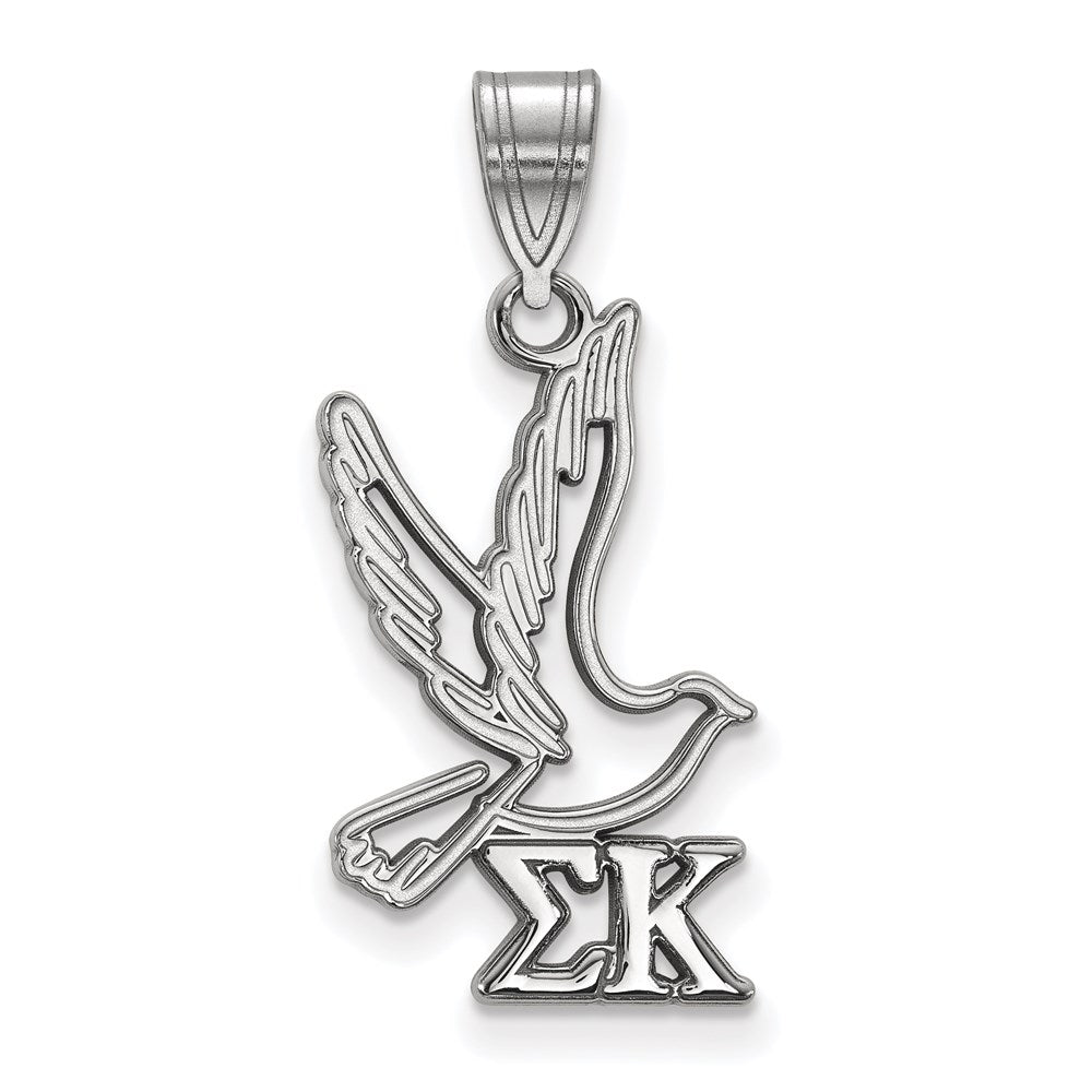 Sterling Silver Rhodium Plated Logoart Sigma Kappa Sorority Symbol Medium Pendant