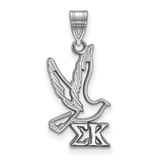 Sterling Silver Rhodium Plated Logoart Sigma Kappa Sorority Symbol Medium Pendant