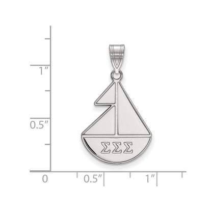 Sterling Silver Rhodium Plated Logoart Sigma Sorority Symbol Medium Pendant