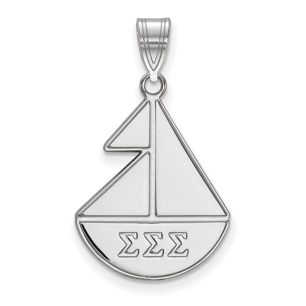 Sterling Silver Rhodium Plated Logoart Sigma Sorority Symbol Medium Pendant
