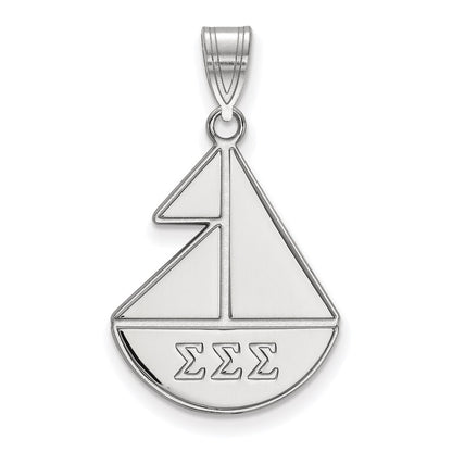 Sterling Silver Rhodium Plated Logoart Sigma Sorority Symbol Medium Pendant