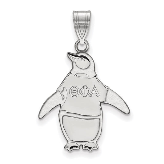 Sterling Silver Rhodium Plated Logoart Theta Phi Alpha Sorority Symbol Medium Pendant