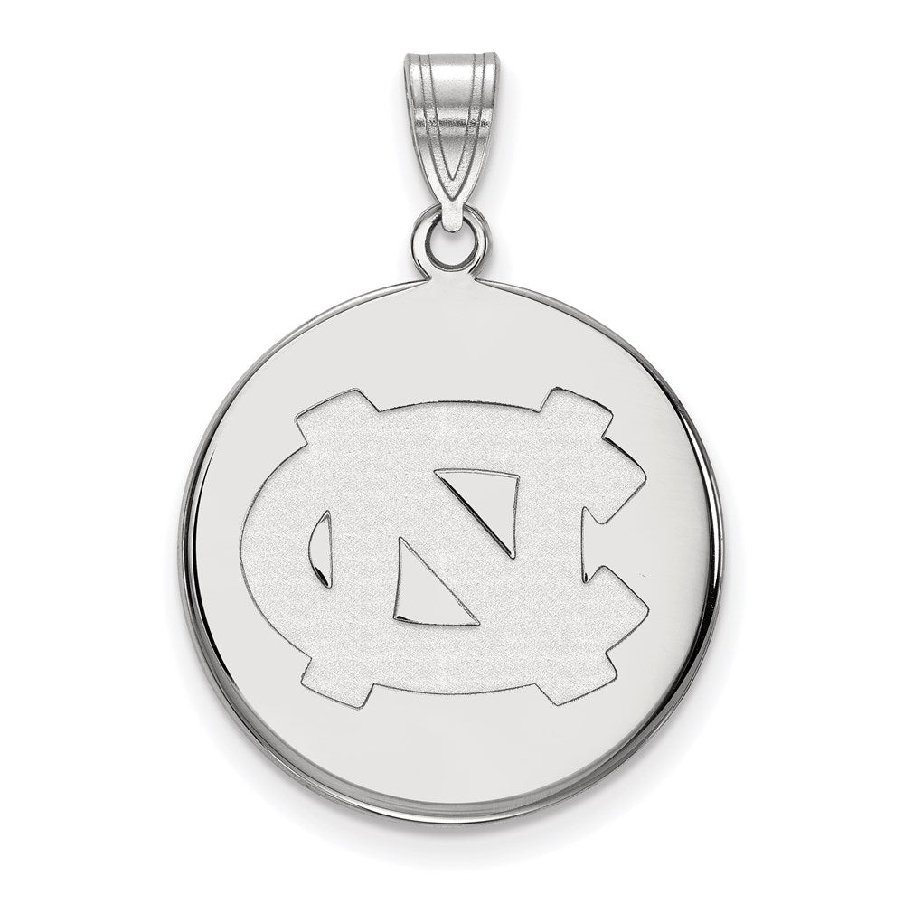 Sterling Silver Rhodium Plated Logoart University Of North Carolina N C Large Disc Pendant