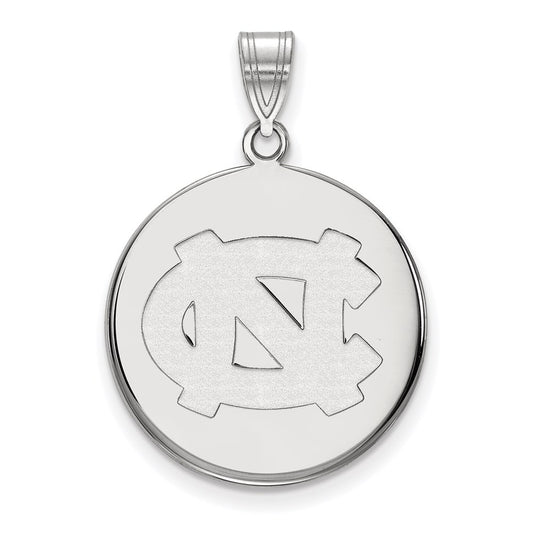 10K White Gold Logoart University Of North Carolina N C Large Disc Pendant