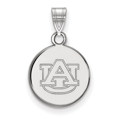 14K White Gold Logoart Auburn University Small Disc Pendant