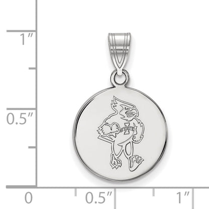 14K White Gold Logoart Iowa State University Cardinal Medium Disc Pendant