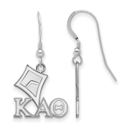 Sterling Silver Rhodium Plated Logoart Kappa Alpha Theta Sorority Symbol Small Dangle Wire Earrings