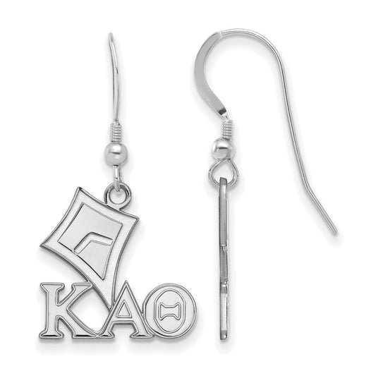 Sterling Silver Rhodium Plated Logoart Kappa Alpha Theta Sorority Symbol Small Dangle Wire Earrings
