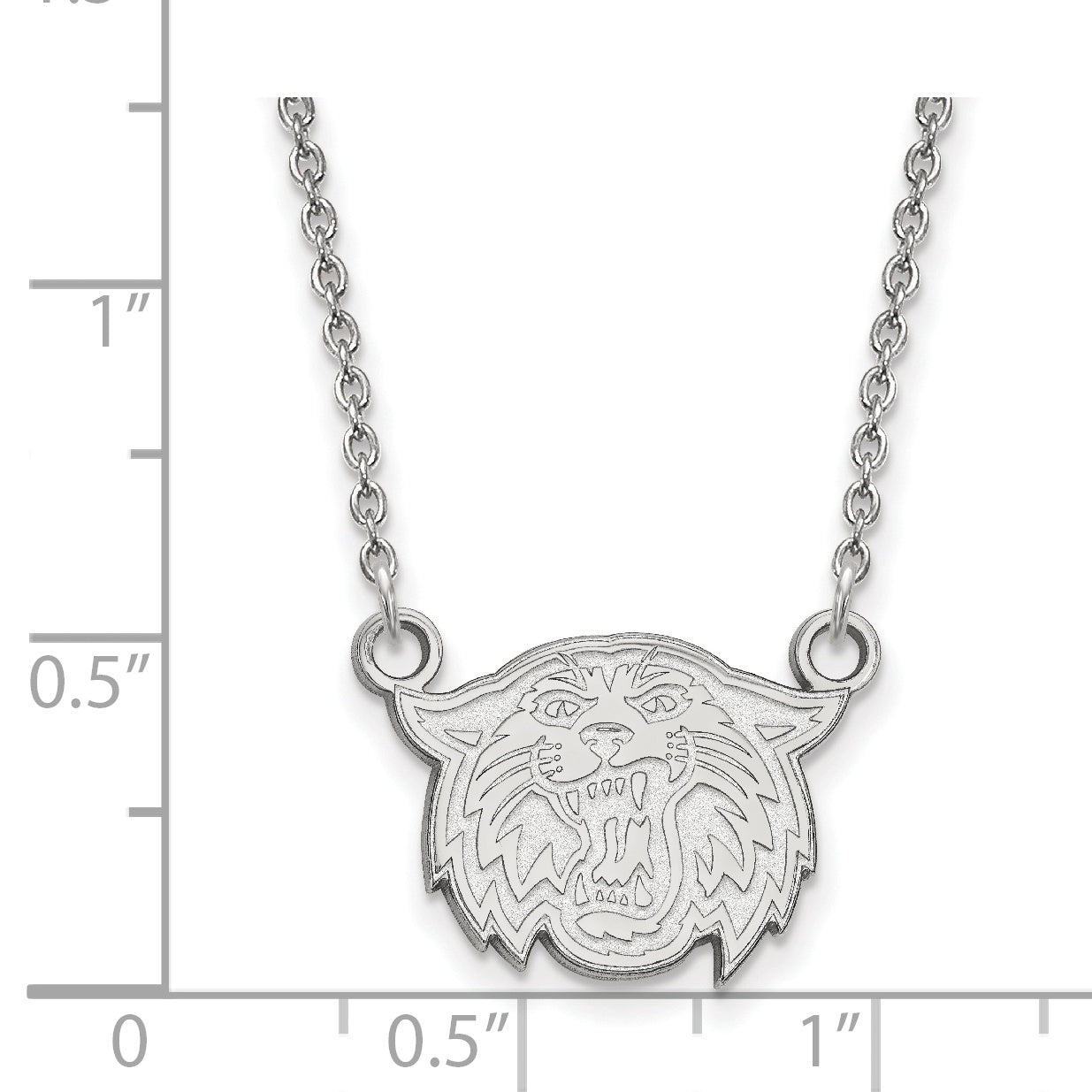 Sterling Silver Rhodium Plated Logoart Villanova University Wildcat Small Pendant 18 Inch Necklace