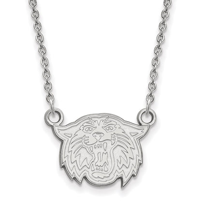 10K White Gold Logoart Villanova University Wildcat Small Pendant 18 Inch Necklace