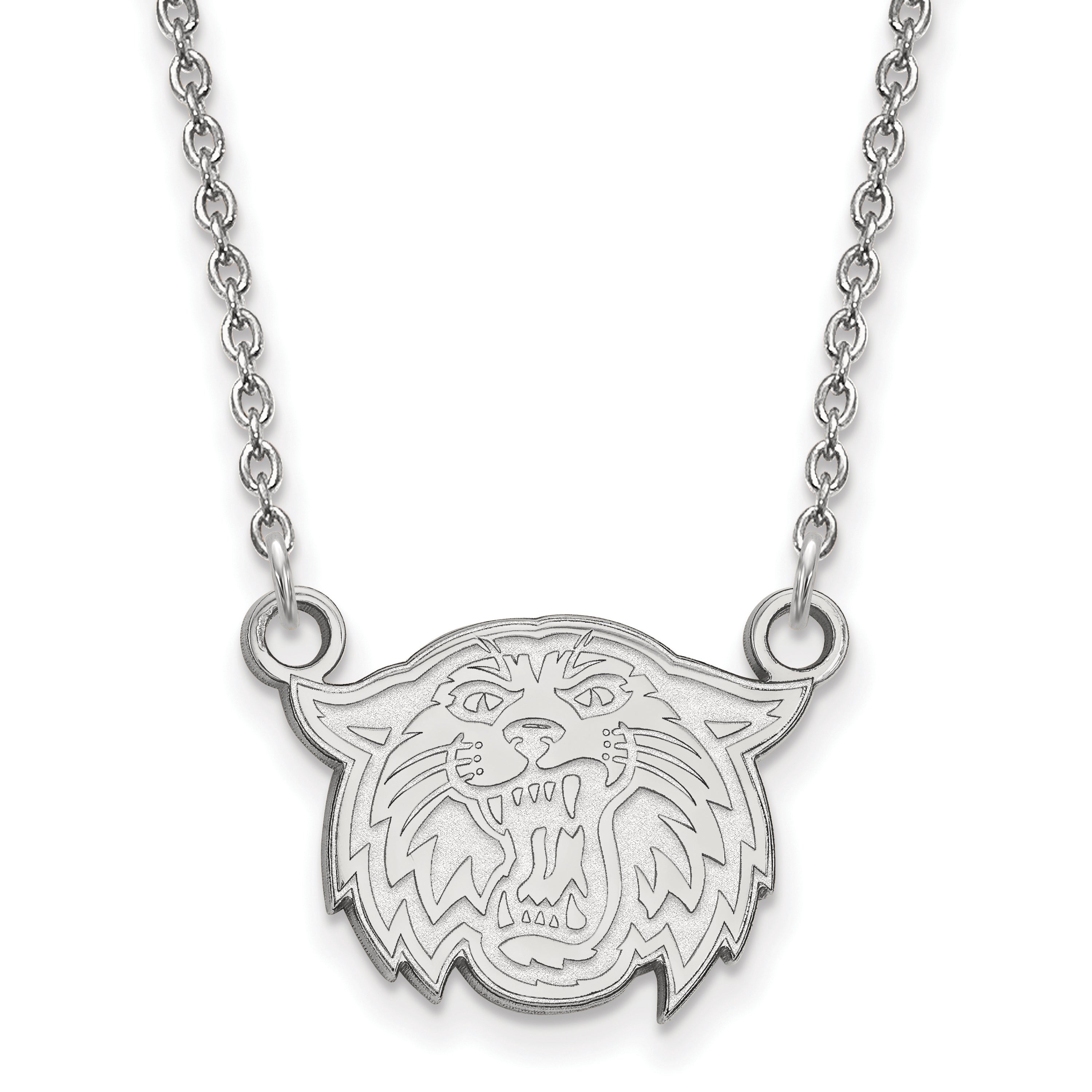 Sterling Silver Rhodium Plated Logoart Villanova University Wildcat Small Pendant 18 Inch Necklace