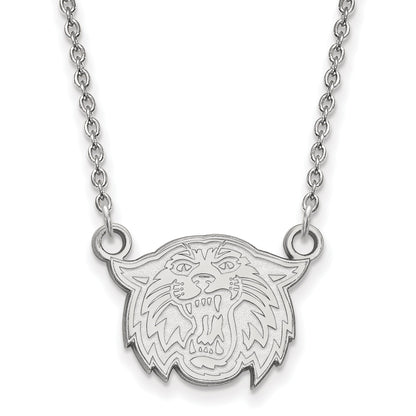 Sterling Silver Rhodium Plated Logoart Villanova University Wildcat Small Pendant 18 Inch Necklace