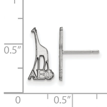 Sterling Silver Rhodium Plated Logoart Alpha Epsilon Phi Sorority Symbol Extra Small Post Earrings