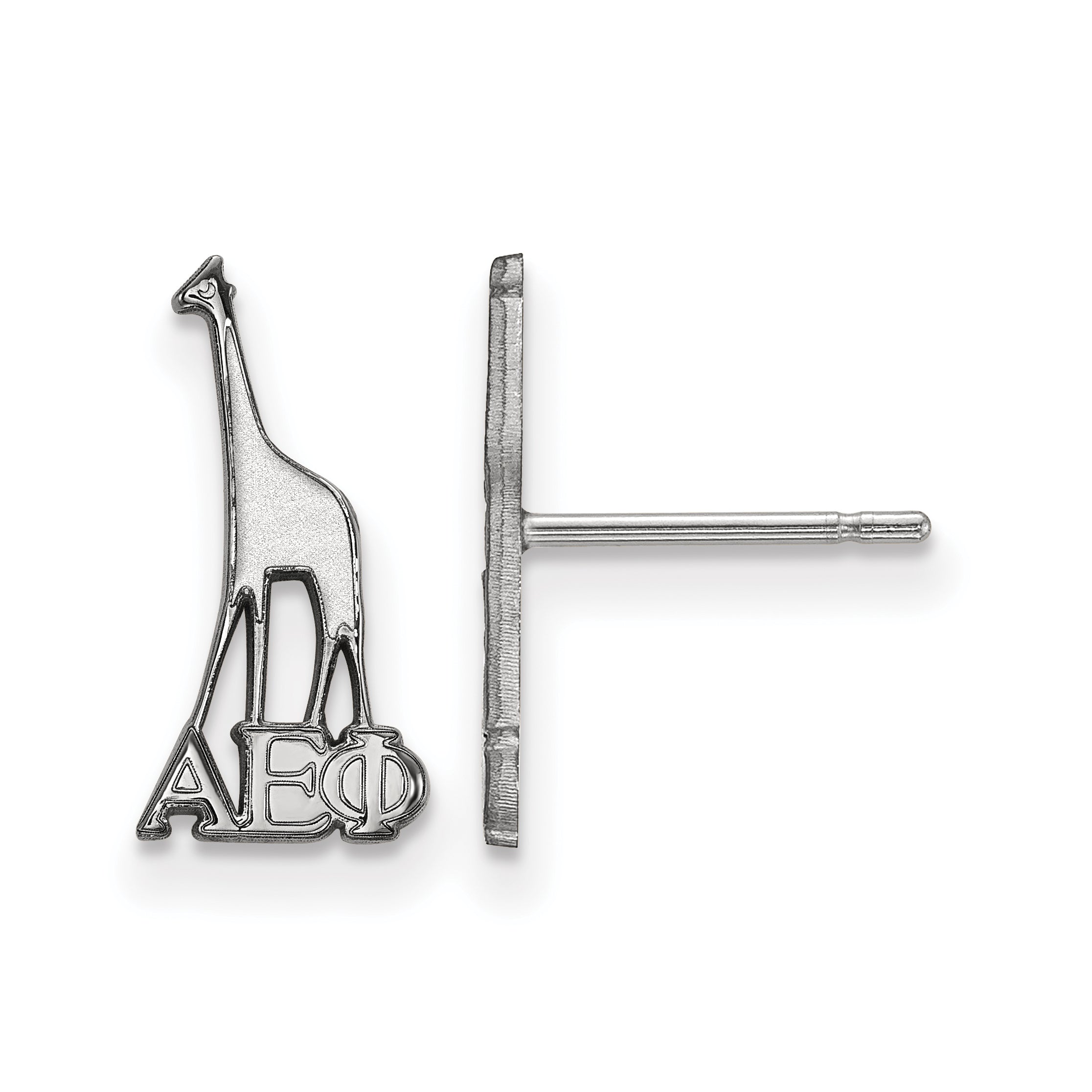 Sterling Silver Rhodium Plated Logoart Alpha Epsilon Phi Sorority Symbol Extra Small Post Earrings