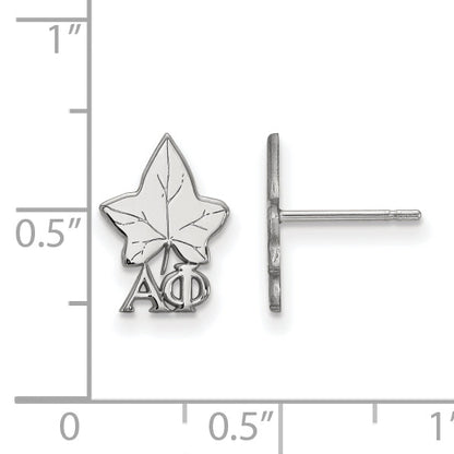 Sterling Silver Rhodium Plated Logoart Alpha Phi Sorority Symbol Extra Small Post Earrings