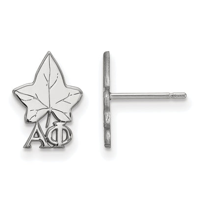 Sterling Silver Rhodium Plated Logoart Alpha Phi Sorority Symbol Extra Small Post Earrings