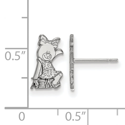Sterling Silver Rhodium Plated Logoart Alpha Xi Delta Sorority Symbol Extra Small Post Earrings