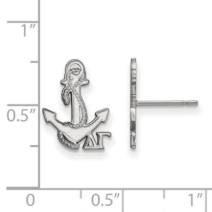 Sterling Silver Rhodium Plated Logoart Delta Gamma Sorority Symbol Extra Small Post Earrings