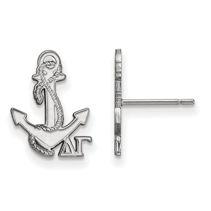 Sterling Silver Rhodium Plated Logoart Delta Gamma Sorority Symbol Extra Small Post Earrings