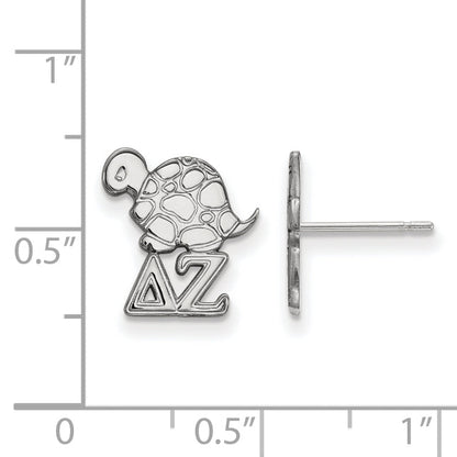 Sterling Silver Rhodium Plated Logoart Delta Zeta Sorority Symbol Extra Small Post Earrings