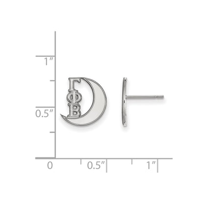 Sterling Silver Rhodium Plated Logoart Gamma Phi Beta Sorority Symbol Extra Small Post Earrings