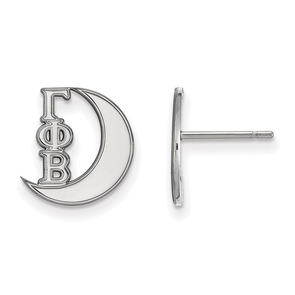 Sterling Silver Rhodium Plated Logoart Gamma Phi Beta Sorority Symbol Extra Small Post Earrings