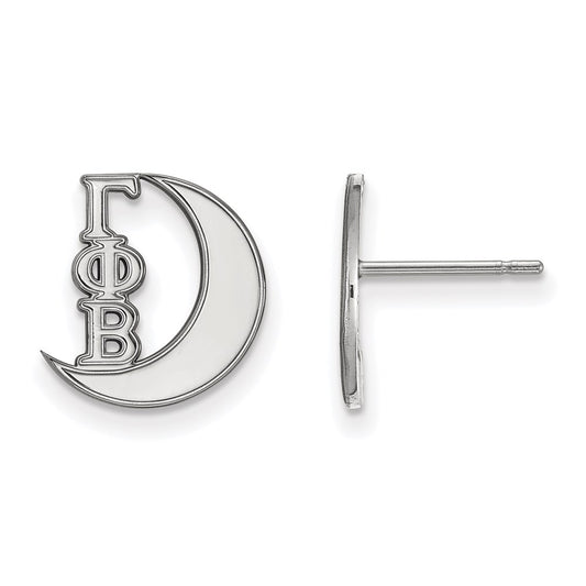 Sterling Silver Rhodium Plated Logoart Gamma Phi Beta Sorority Symbol Extra Small Post Earrings
