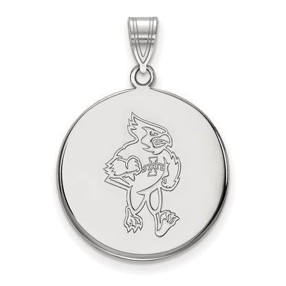 10K White Gold Logoart Iowa State University Cardinal Large Disc Pendant