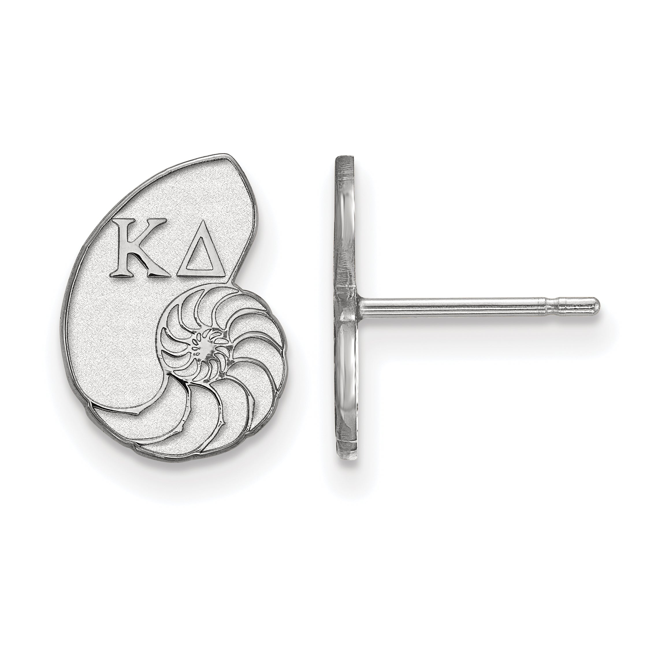 Sterling Silver Rhodium Plated Logoart Kappa Delta Sorority Symbol Extra Small Post Earrings