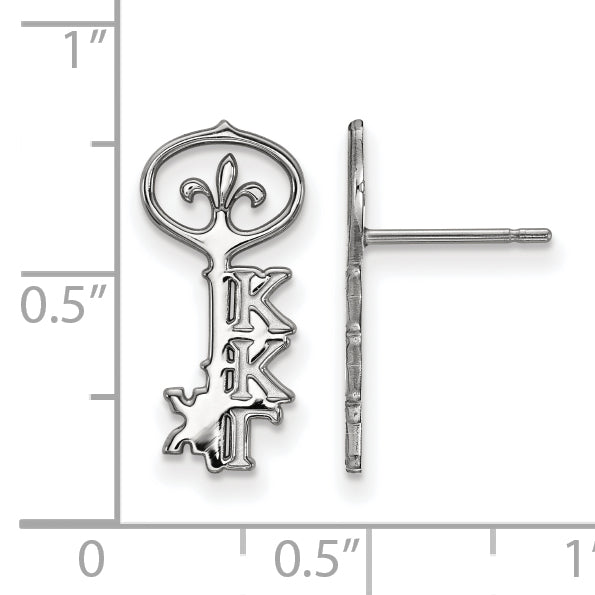 Sterling Silver Rhodium Plated Logoart Kappa Gamma Sorority Symbol Extra Small Post Earrings