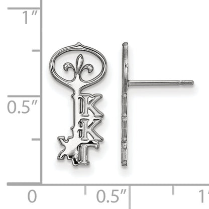 Sterling Silver Rhodium Plated Logoart Kappa Gamma Sorority Symbol Extra Small Post Earrings