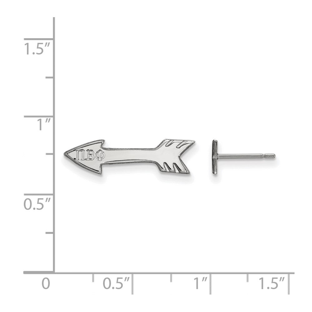 Sterling Silver Rhodium Plated Logoart Pi Beta Phi Sorority Symbol Extra Small Post Earrings