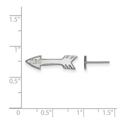 Sterling Silver Rhodium Plated Logoart Pi Beta Phi Sorority Symbol Extra Small Post Earrings