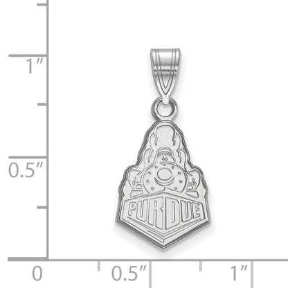 Sterling Silver Rhodium Plated Logoart Purdue University Boilermakers Train Logo Medium Pendant