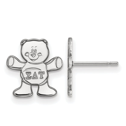 Sterling Silver Rhodium Plated Logoart Sigma Delta Tau Sorority Symbol Extra Small Post Earrings