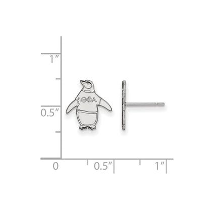 Sterling Silver Rhodium Plated Logoart Theta Phi Alpha Sorority Symbol Extra Small Post Earrings
