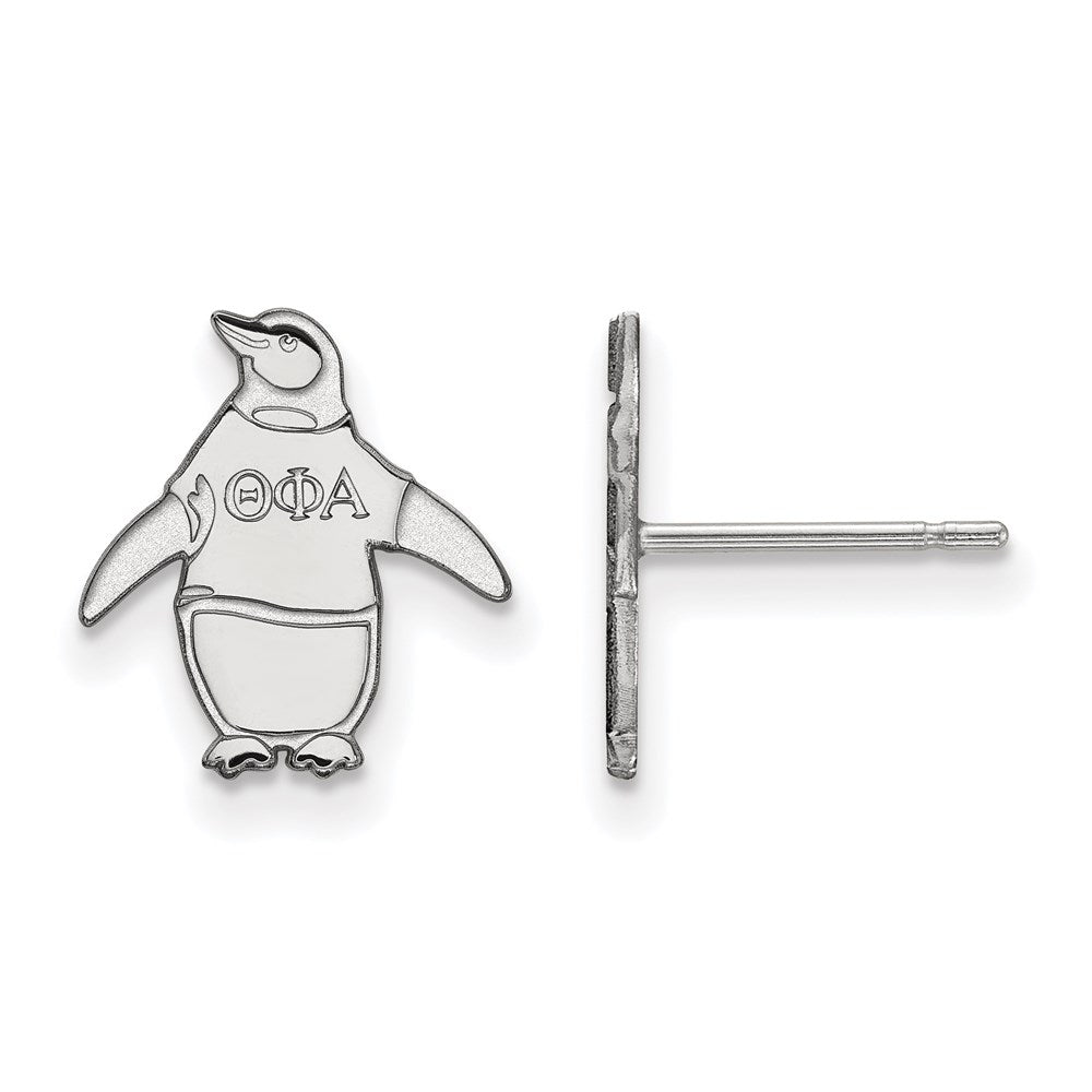 Sterling Silver Rhodium Plated Logoart Theta Phi Alpha Sorority Symbol Extra Small Post Earrings