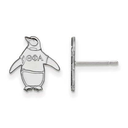 Sterling Silver Rhodium Plated Logoart Theta Phi Alpha Sorority Symbol Extra Small Post Earrings