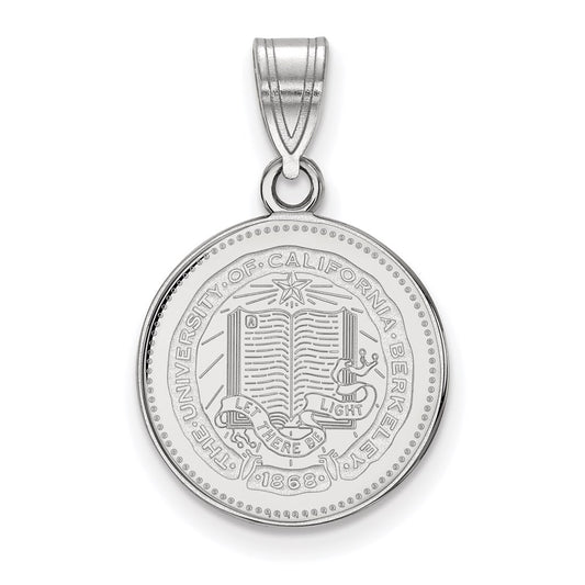 Sterling Silver Rhodium Plated Logoart University Of California Berkeley Medium Crest Pendant